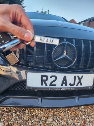 Customer photo review of Personalised Metal Number Plate Keyring