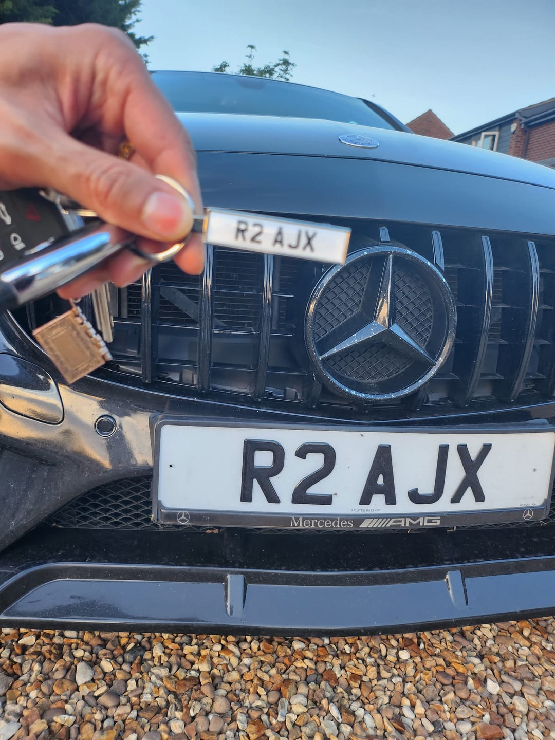 Customer photo review of Personalised Metal Number Plate Keyring