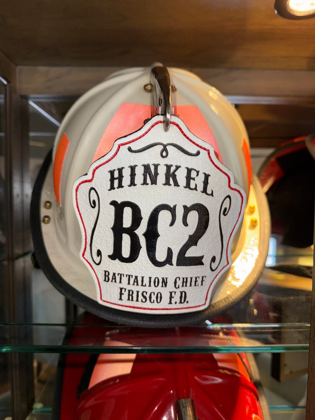 Customer photo review of Bare Bones Leather Firefighter Helmet Shield