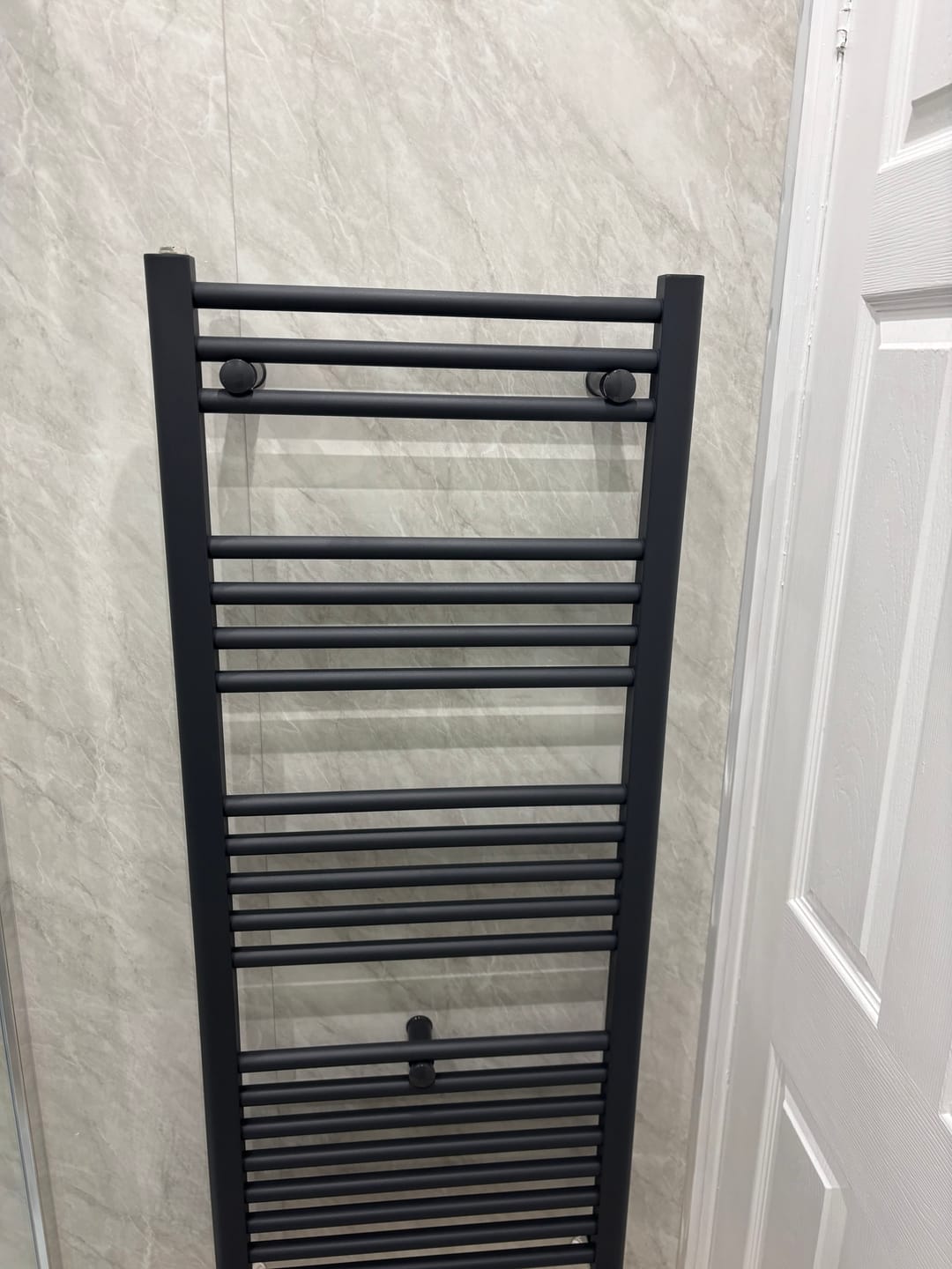 Customer photo review of 10mm Storm Grey Marble Gloss Shower Panel 1M x 2.4M