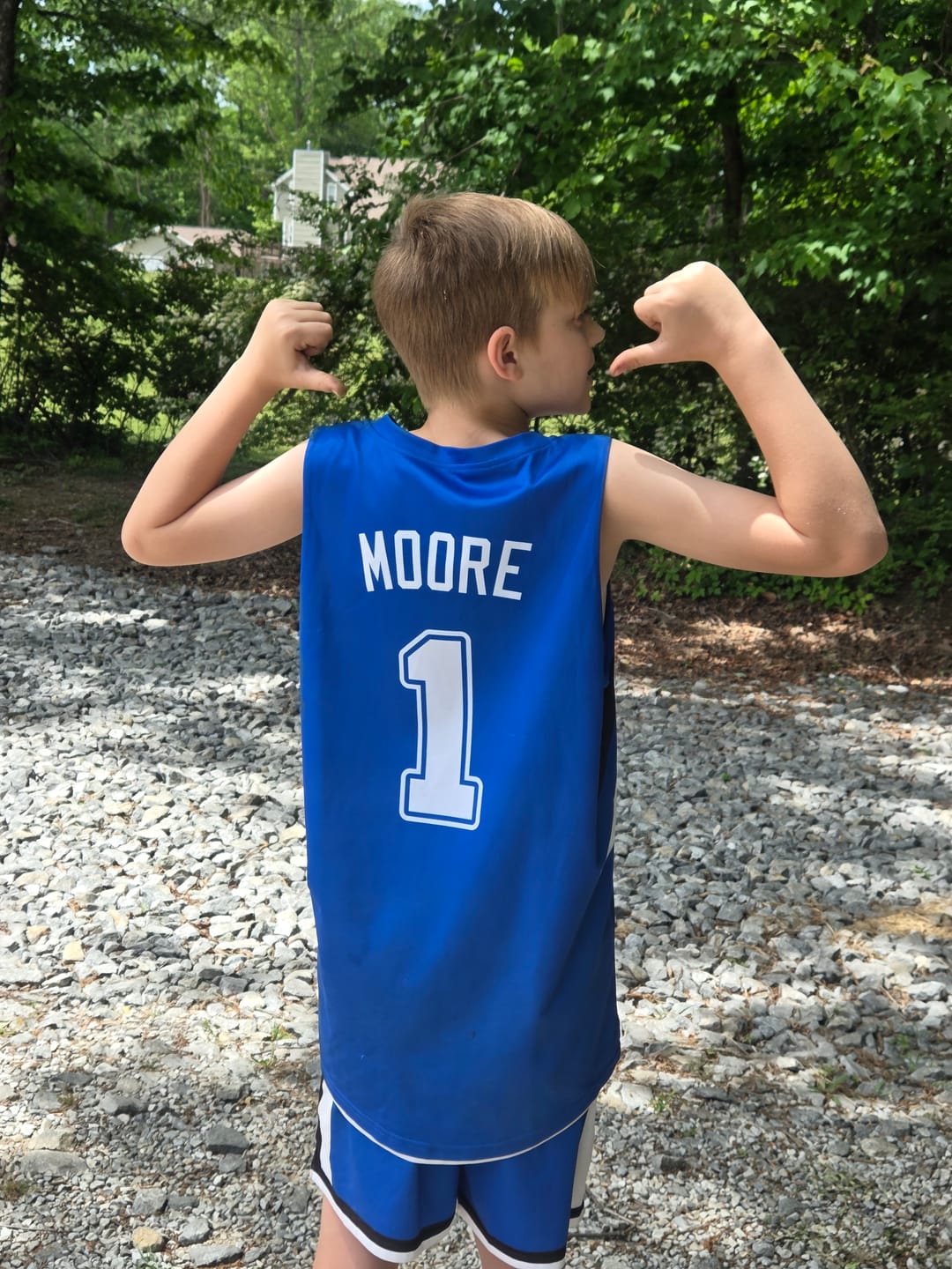 Customer photo review of Custom Royal White Double Side Sets Design Sportswear Basketball Jersey