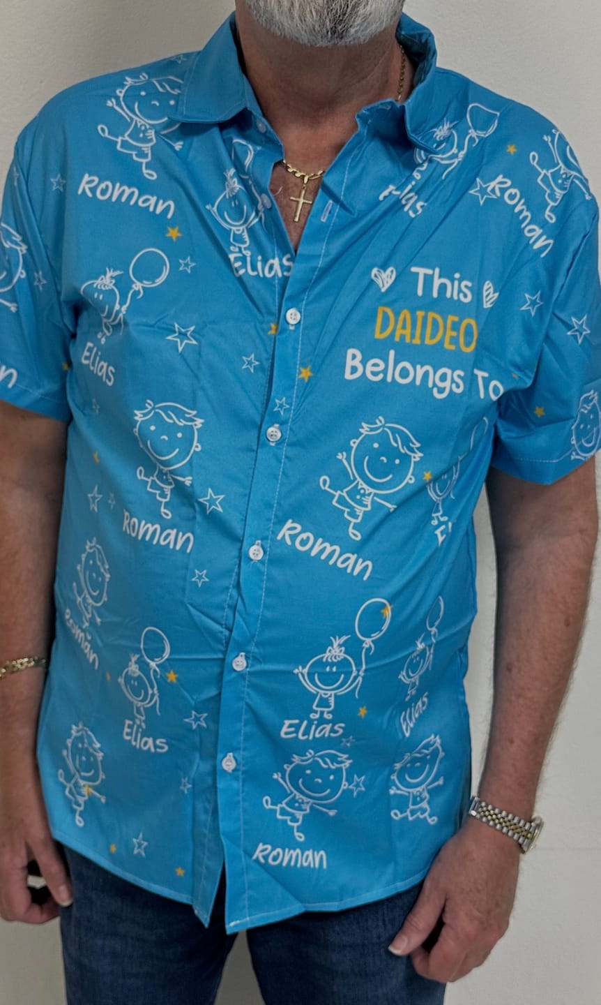 Customer photo review of Personalized Hawaiian Shirt- This Grandpa Belongs To Doodle