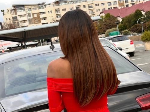 Customer photo review of Vietnamese Super Double Drawn Bone Straight 2x6 Closure Ombre Chocolate Brown Wig