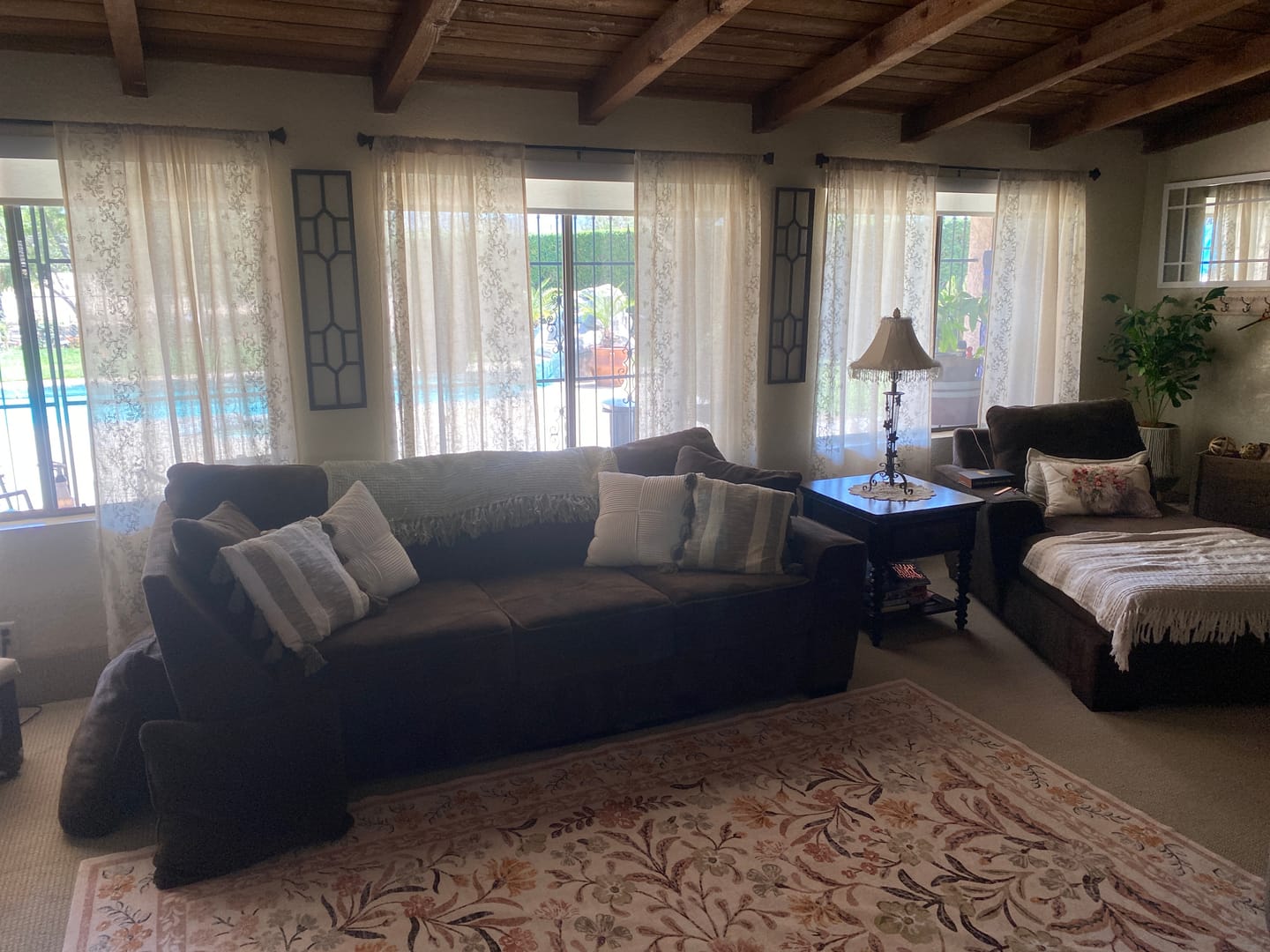Customer photo review of Embroidered Vine Linen Blend Curtains