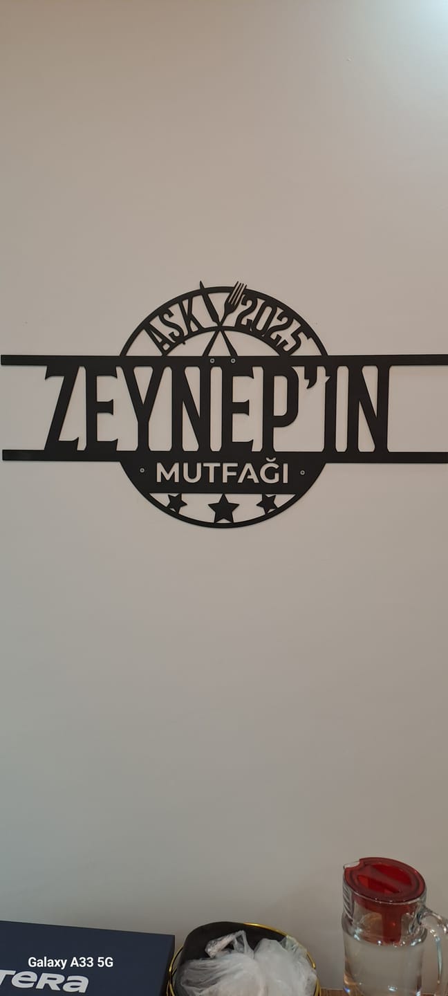 Customer photo review of Kişiye Özel Metal Retro Mutfak İsimliği