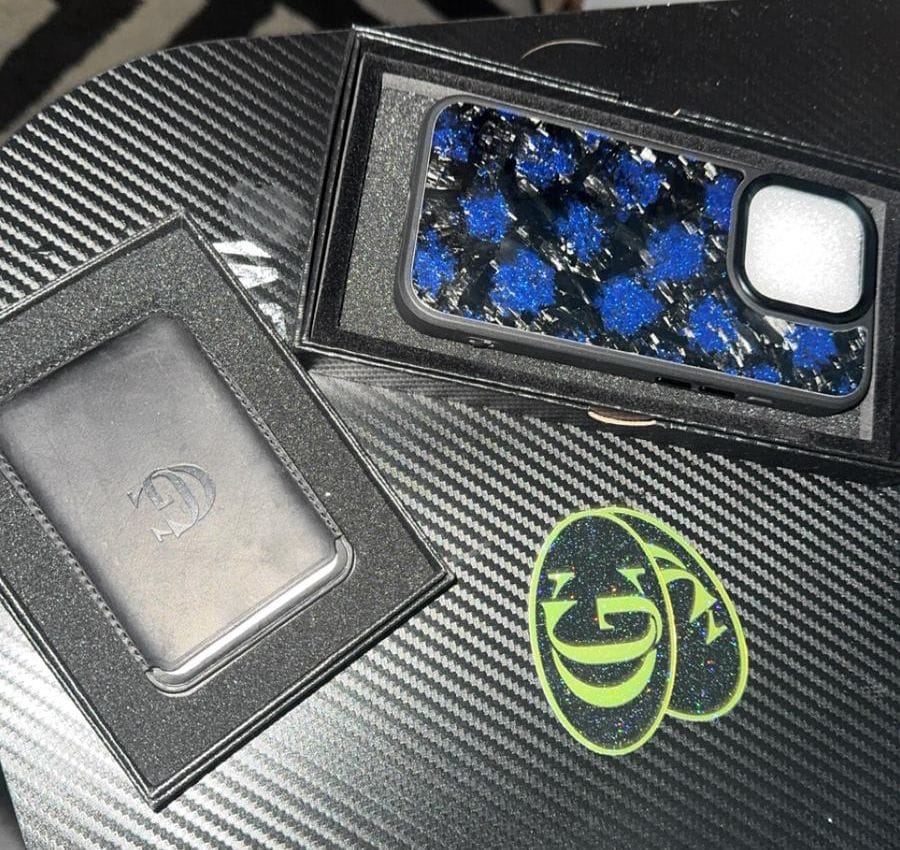 Customer photo review of Forged Carbon Case Blue