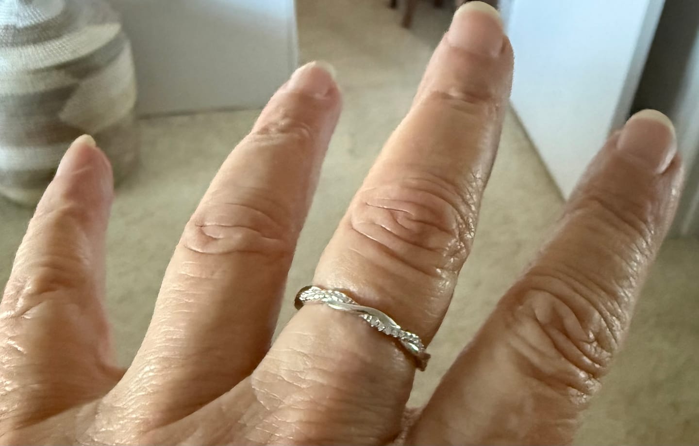 Customer photo review of Moissanite Twisted Ring