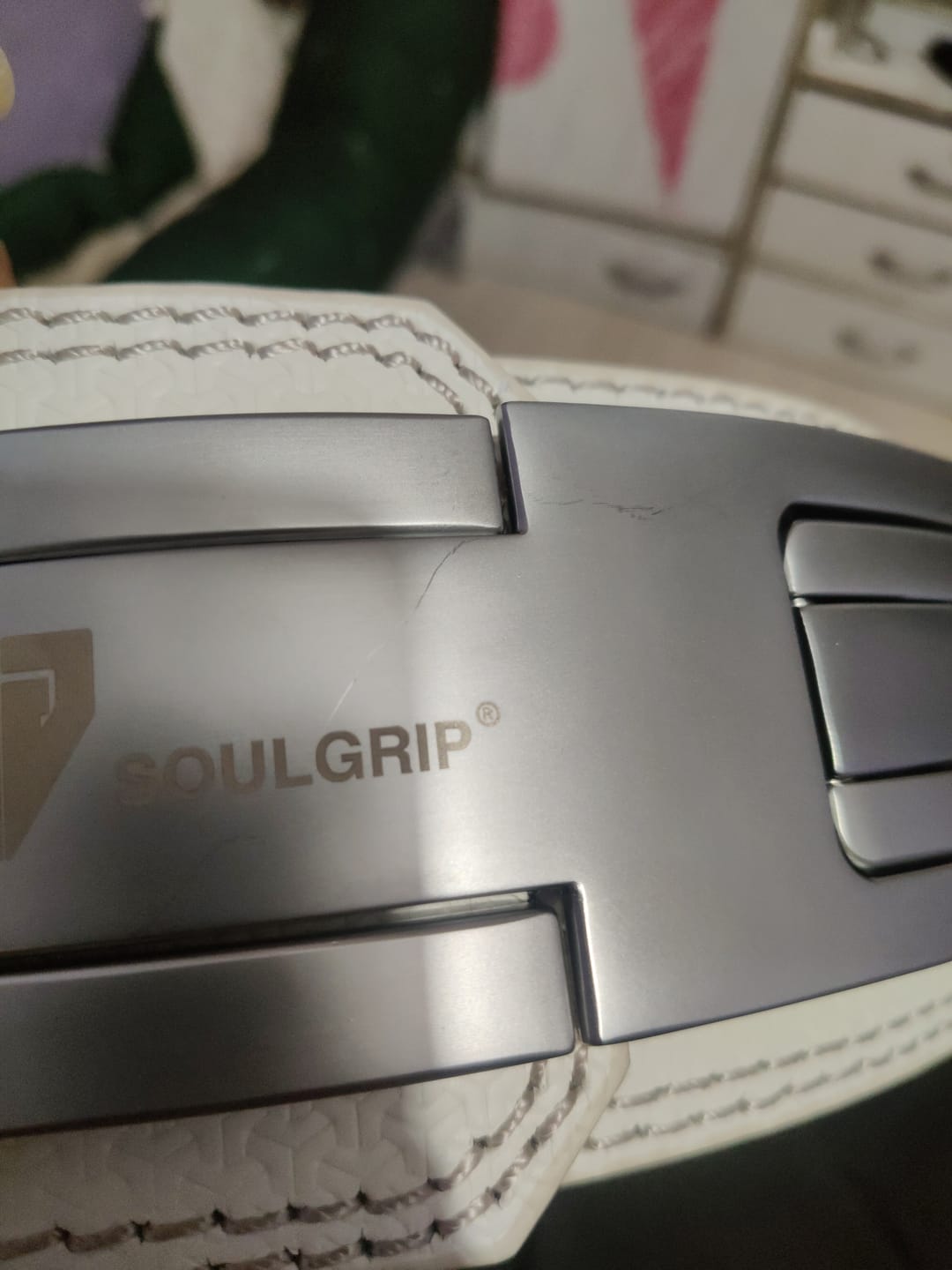 Customer photo review of Dragonforged Ice White 13mm Powerlifting Belt (Limited Edition)
