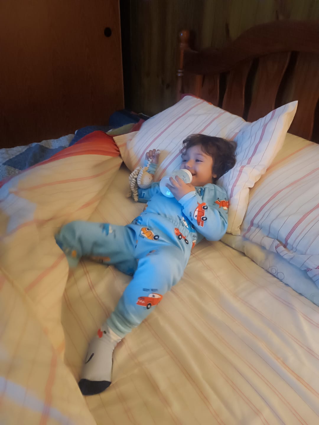 Customer photo review of Pijama Afranelado Autos Celeste