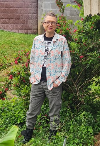 Customer photo review of Spring Garden Long Sleeve Button Up Shirt