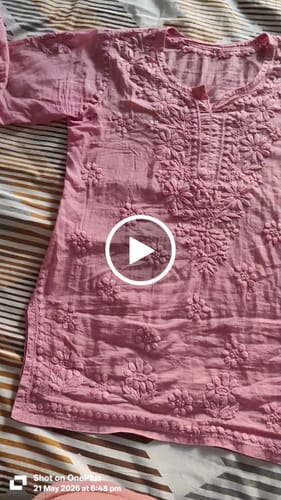 Customer video review of Nazakat Rose Brown Cotton short kurta