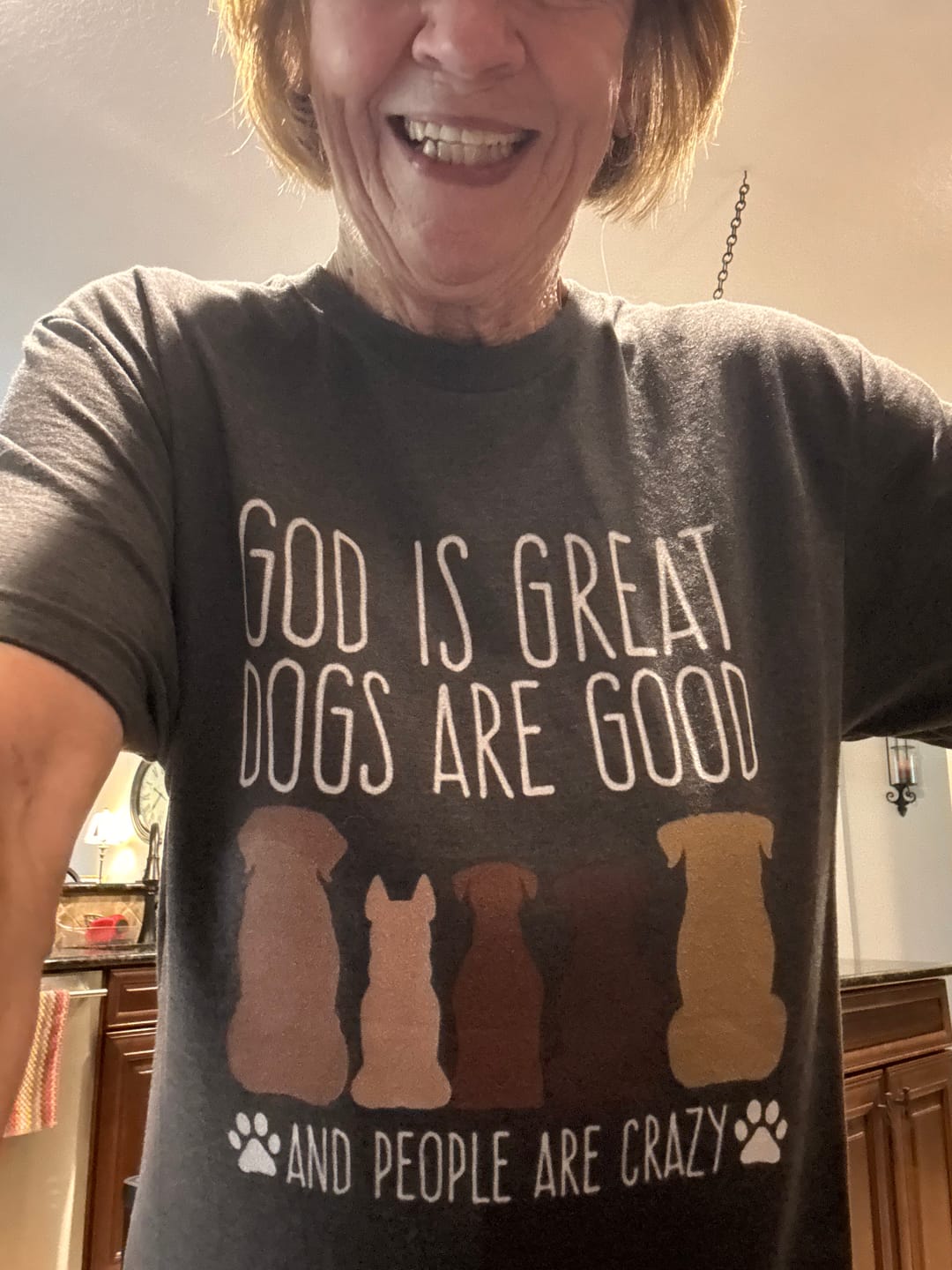 Customer photo review of God is Great Dogs T-Shirt