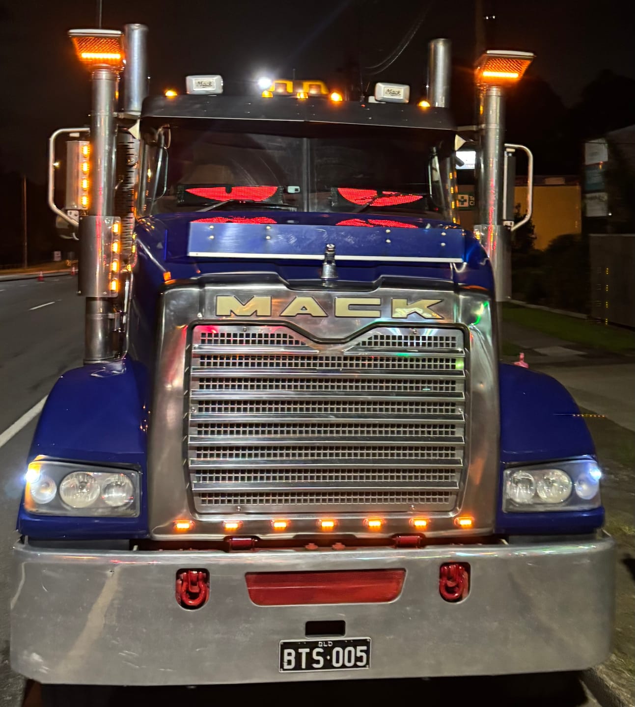 Customer photo review of LED Windshield Eyes │ Night-Time Visibility With Style