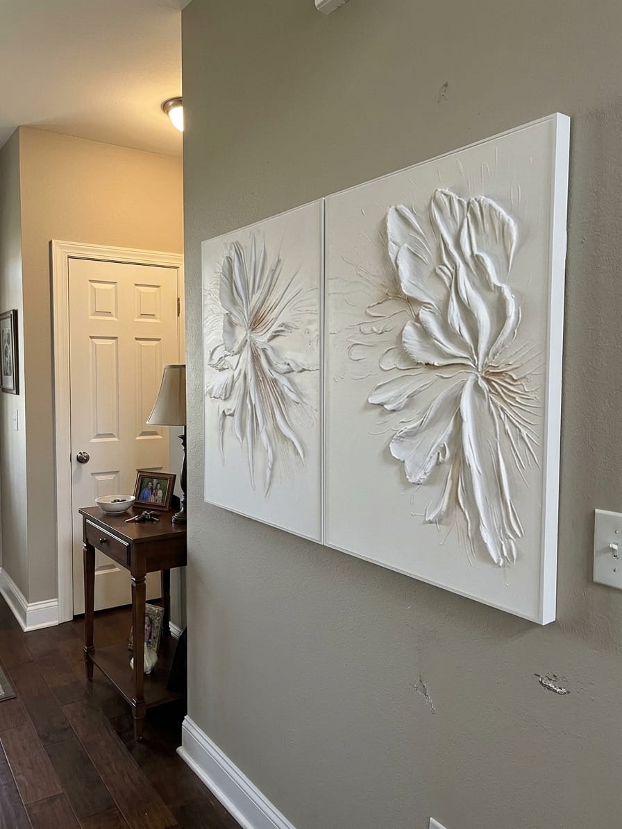 Customer photo review of Flower & Tree Textured Abstract Wall Art Set of 2 #SF013