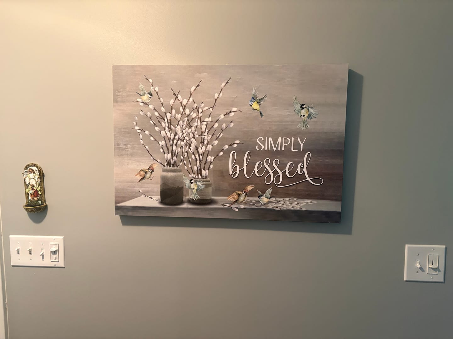 Customer photo review of Simply Blessed Wall Art Canvas - Christian Wall Art