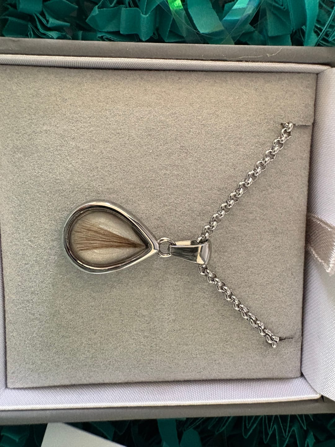 Customer photo review of Sweet Memories Teardrop Pendant Stainless Steel