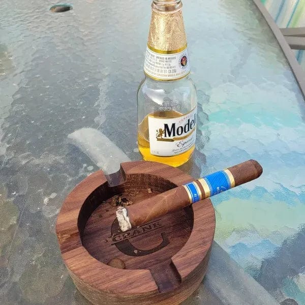 Customer photo review of Personalized Name Walnut Cigar Ash Tray for Dad,Grandpa,Boyfriend,Friend