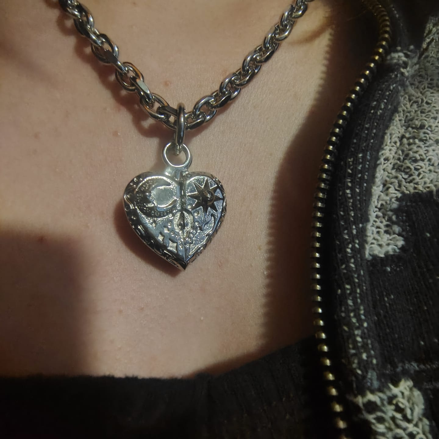 Customer photo review of COSMIC HEART PENDANT