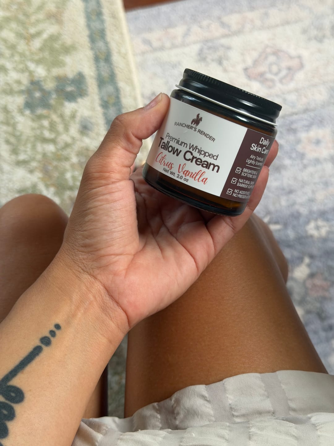 Customer photo review of Citrus Vanilla Whipped Tallow Cream