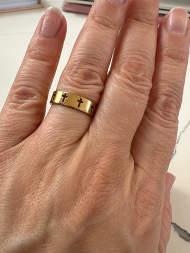 Customer photo review of BLESSED CROSS CUTOUT RING