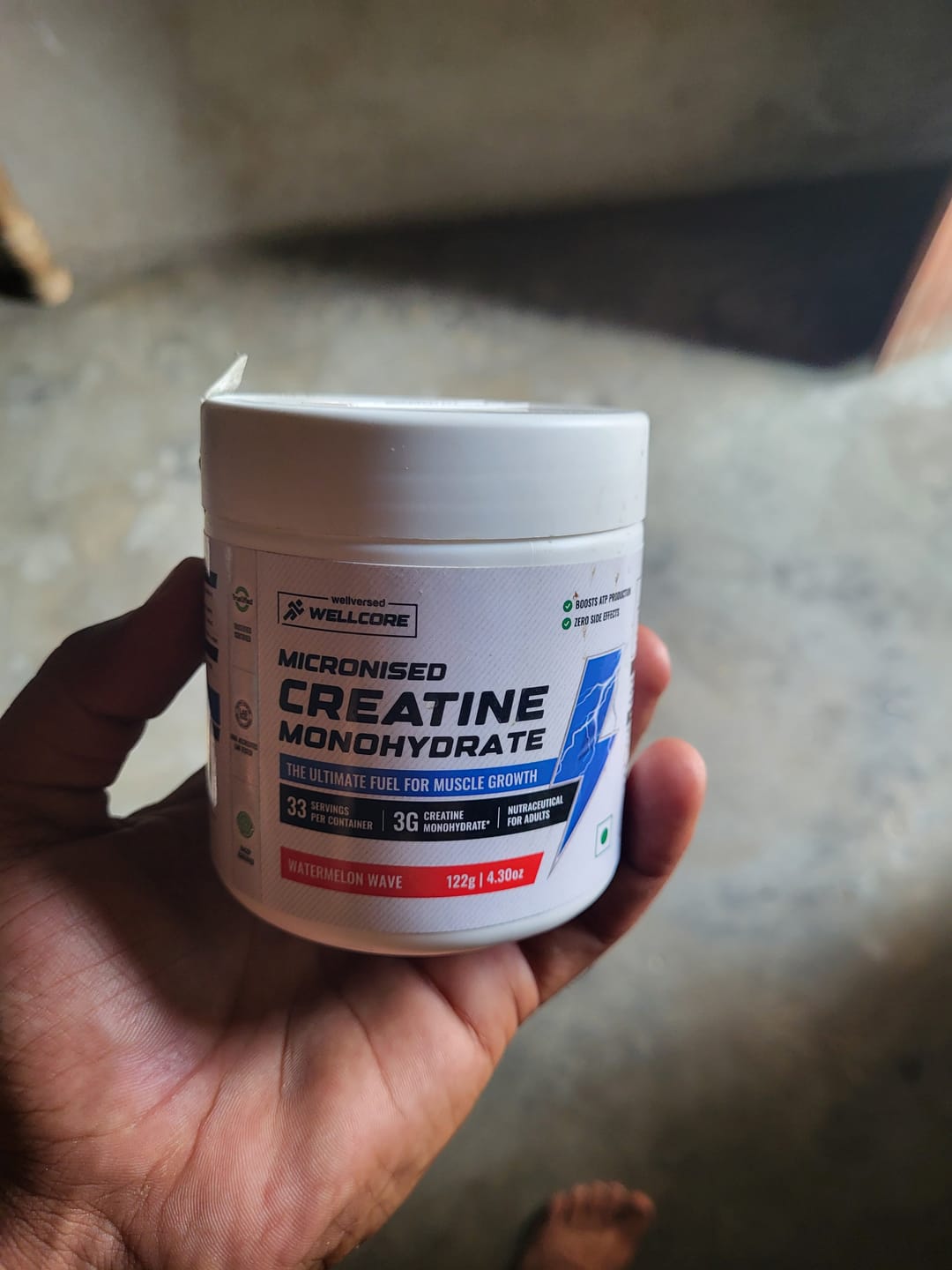 Customer photo review of Wellcore - Pure Micronised Creatine Monohydrate | Watermelon Wave (122g, 33 servings)