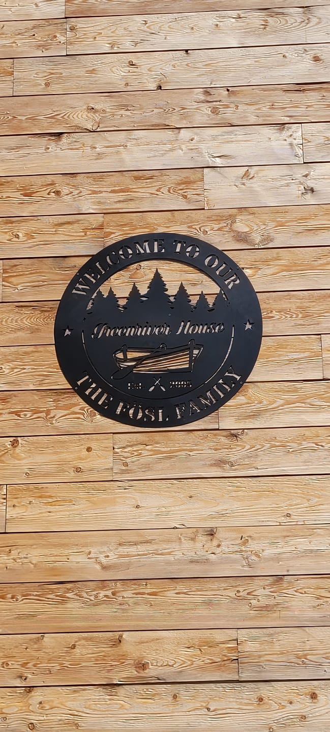 Customer photo review of Boat Lakehouse Metal Sign