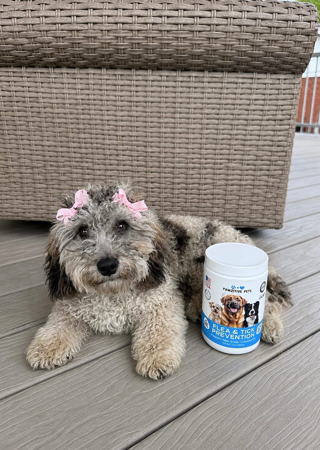 Customer photo review of Flea and Tick Prevention for Dogs – 120 Soft Chews