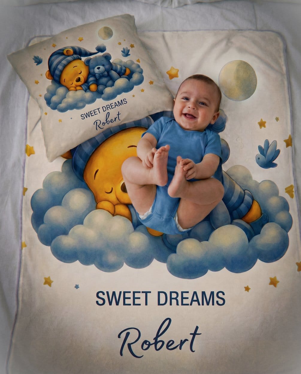 Customer photo review of Little Dreamer - Custom Name Baby Blanket