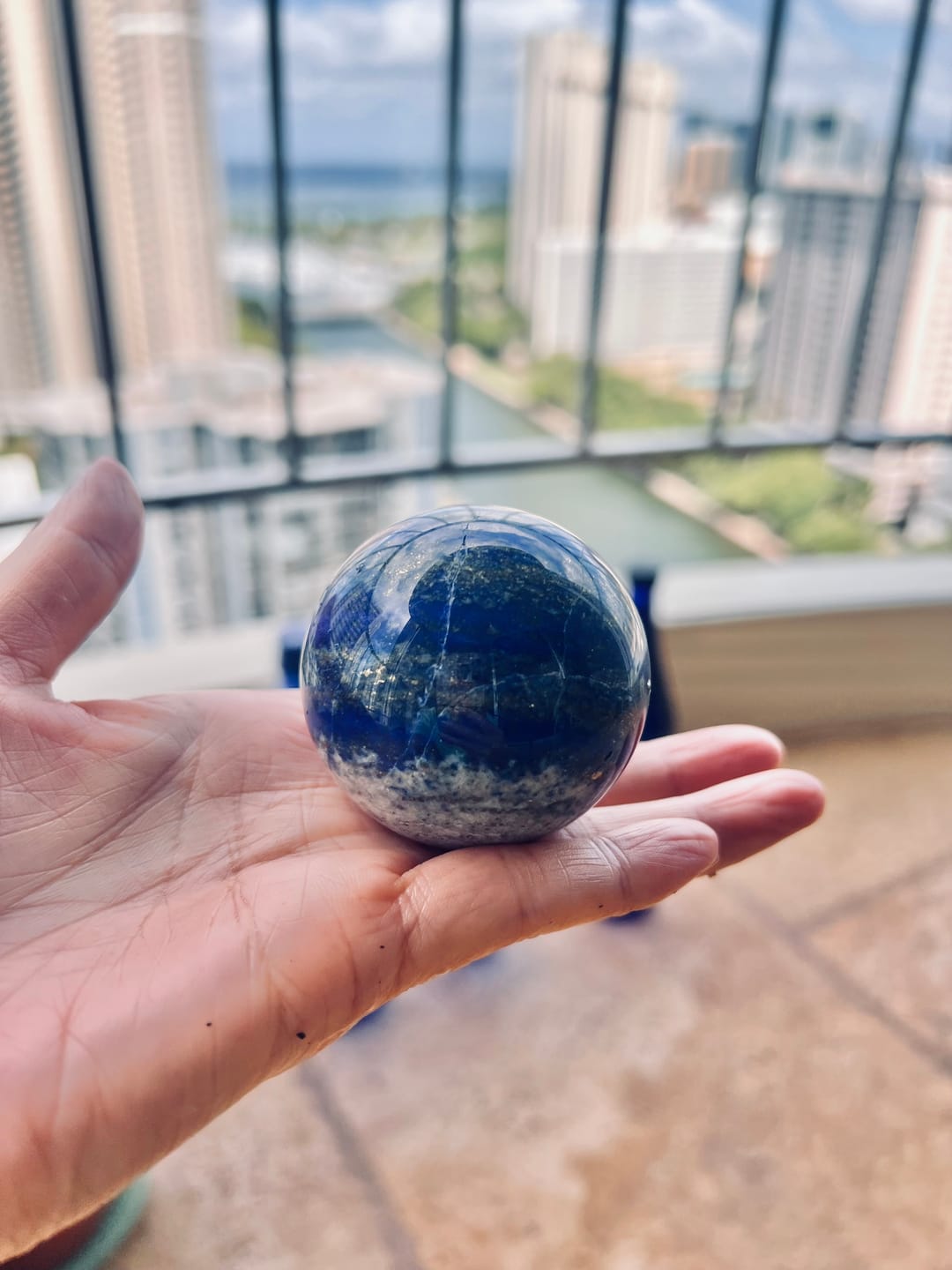 Customer photo review of Lapis Lazuli Sphere