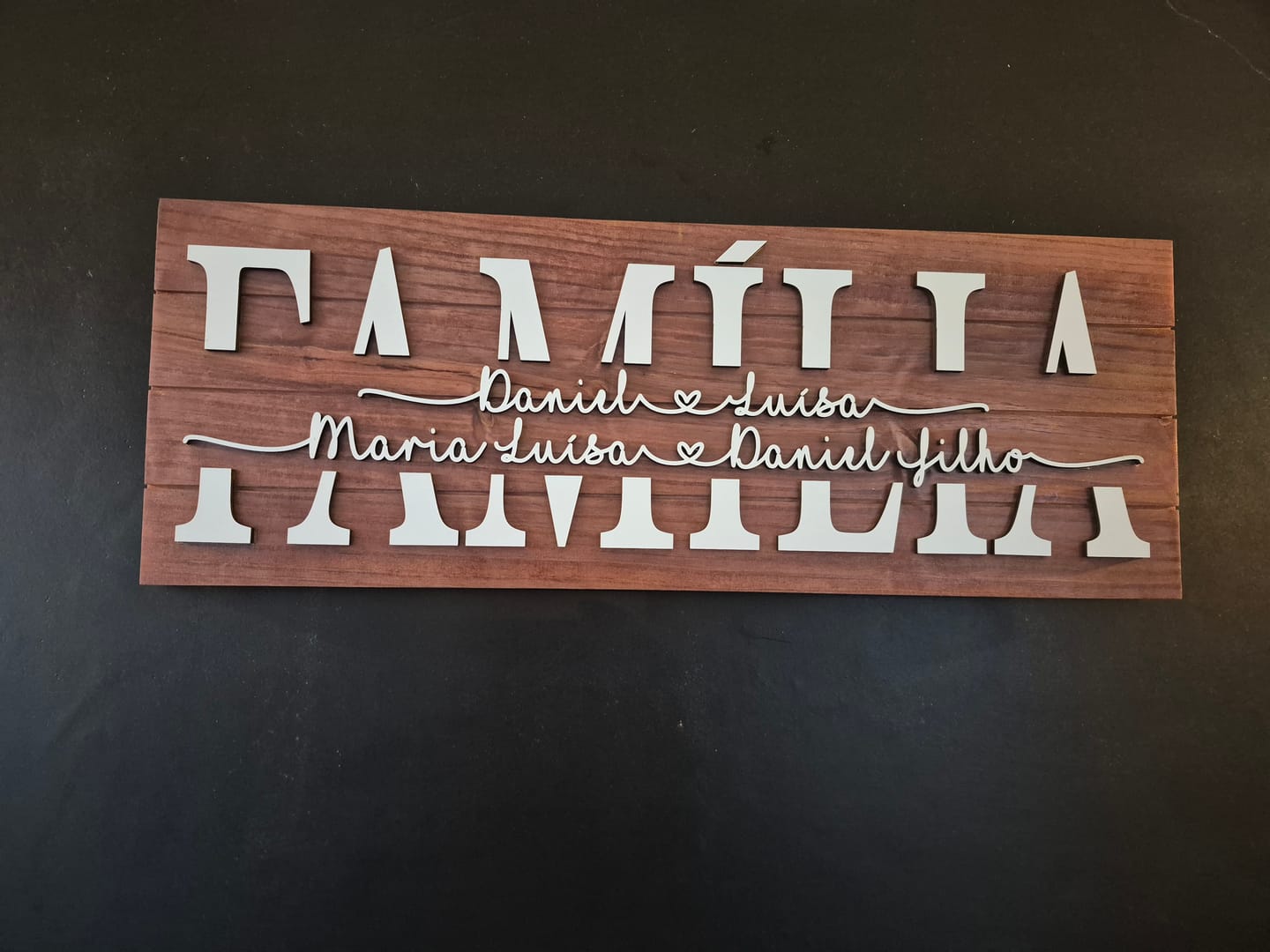Customer photo review of Placa da Família Personalizada
