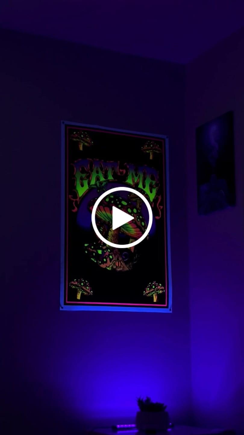 Customer video review of Eat Me Blacklight Poster