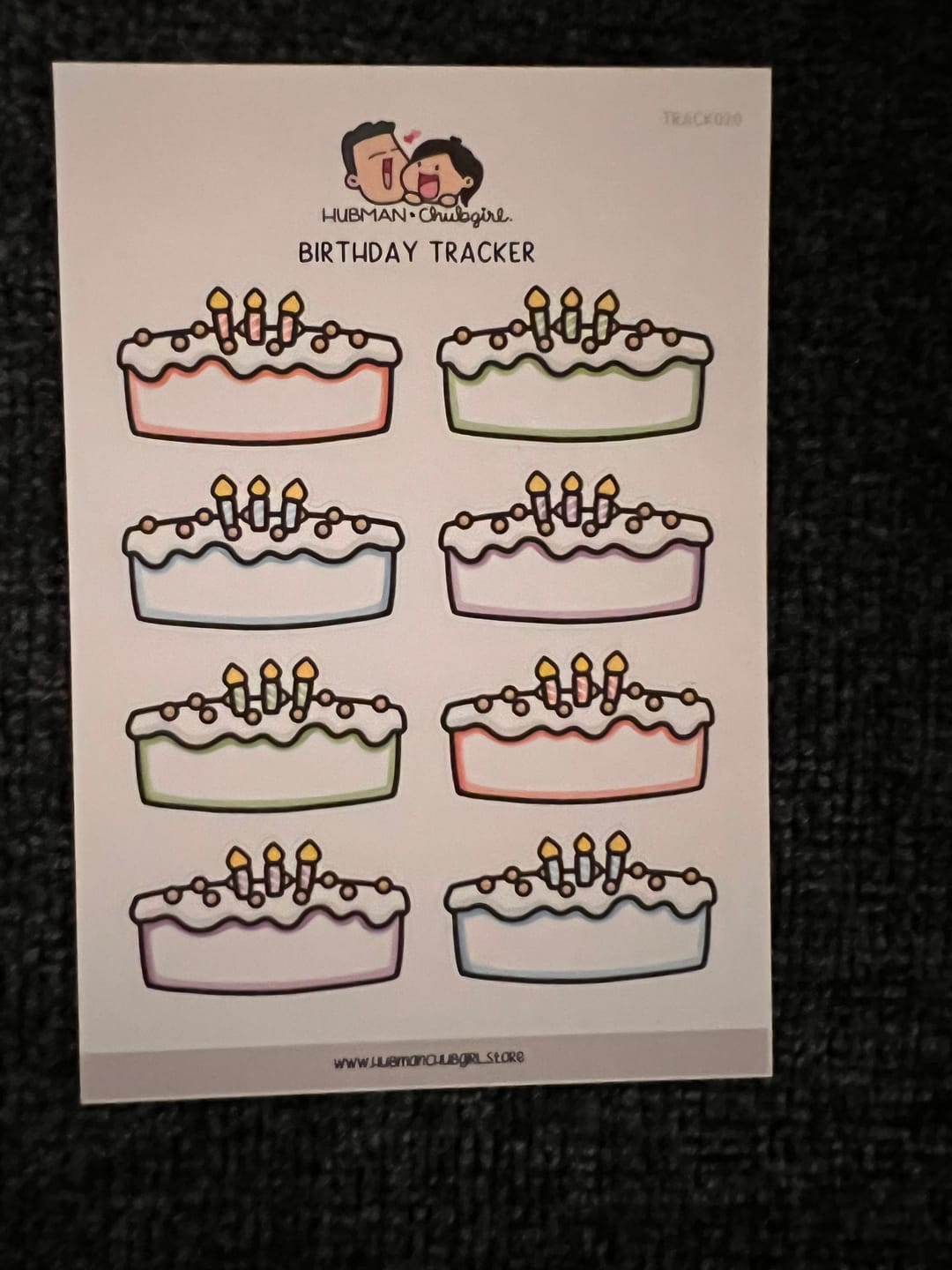 Customer photo review of Birthday Tracker Planner Stickers