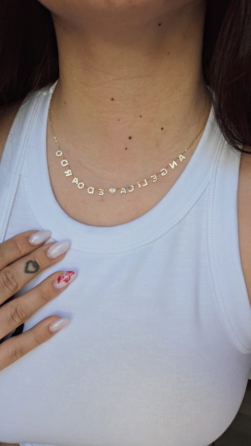 Customer photo review of Collana MINI LETTERS BRIGHT