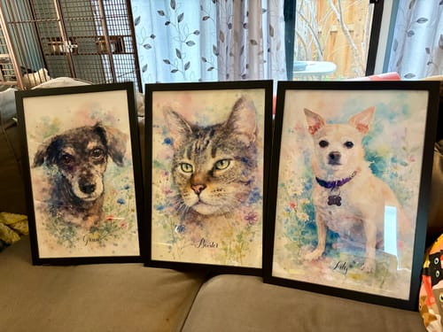 Customer photo review of Personalized Poster With Dog or Cat - Watercolor