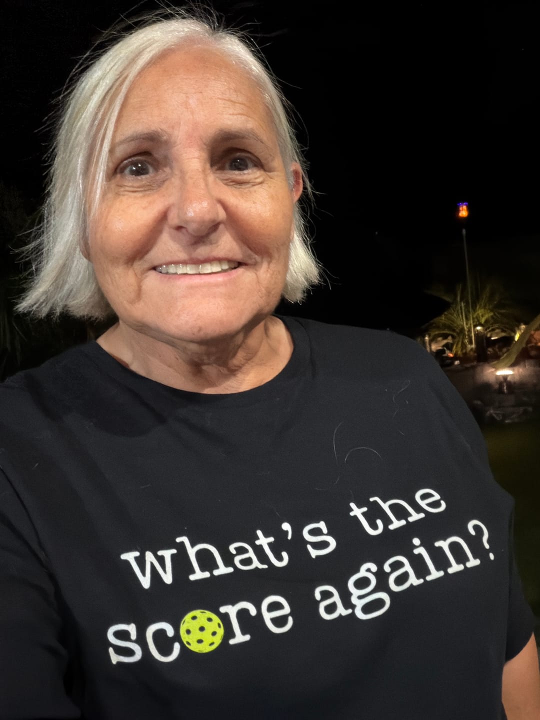 Customer photo review of What's The Score Again Pickleball T-Shirt