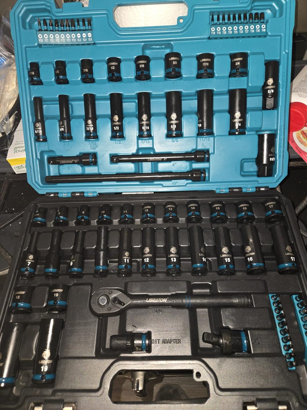 Customer photo review of Libraton 90PCS 3/8" Drive Master Impact Socket & Ratchet Set - Product Description