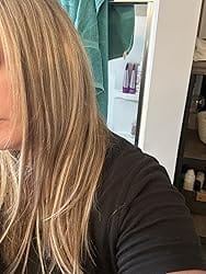 Customer photo review of Virgin Flat Silk Weft Hair Extensions Pink Blonde Highlights #P18/613