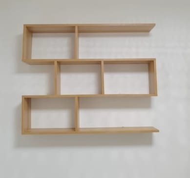 Customer photo review of Contemporary Wall Mounted Rectangular Bookshelf
