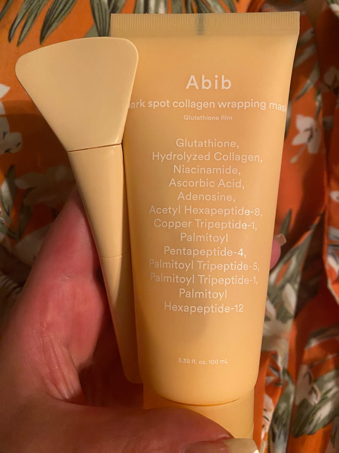 Customer photo review of Dark spot collagen wrapping mask Glutathione film