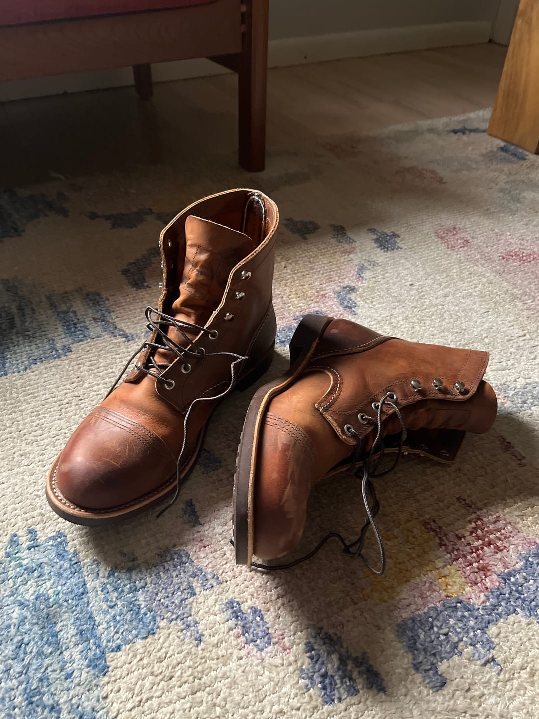 Customer photo review of Red Wing Men's Iron Ranger 6 inch Leather Toe Cap Boot