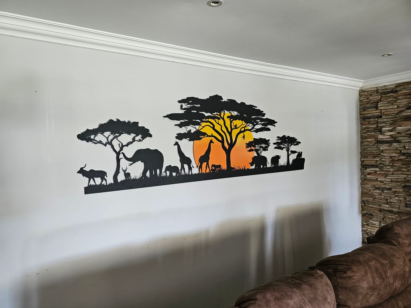 Customer photo review of Savanna Sunset Metal Wall Art