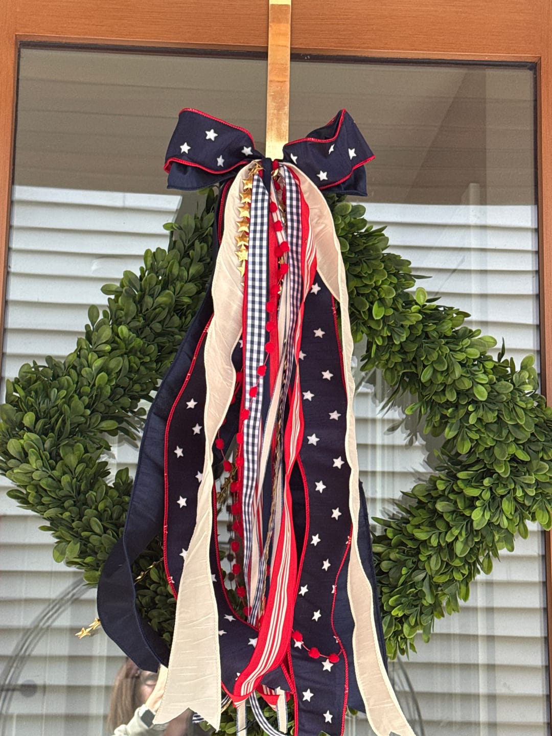 Customer photo review of Old Glory Wreath Ribbon