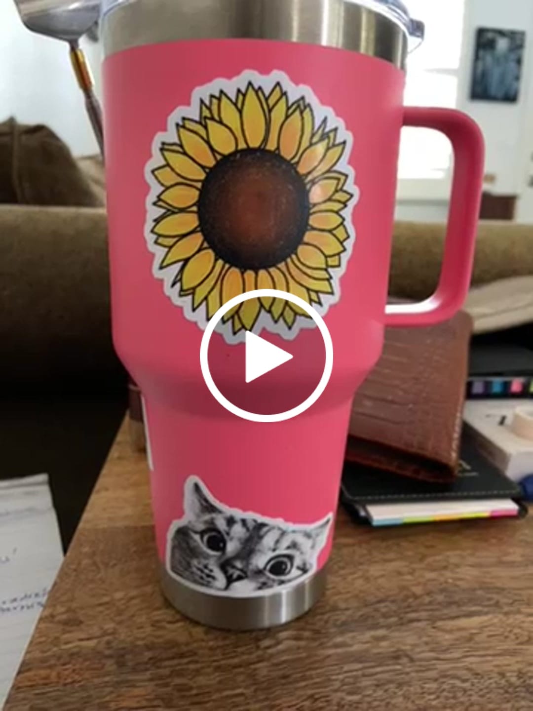 Customer video review of Peeking Cat Sticker