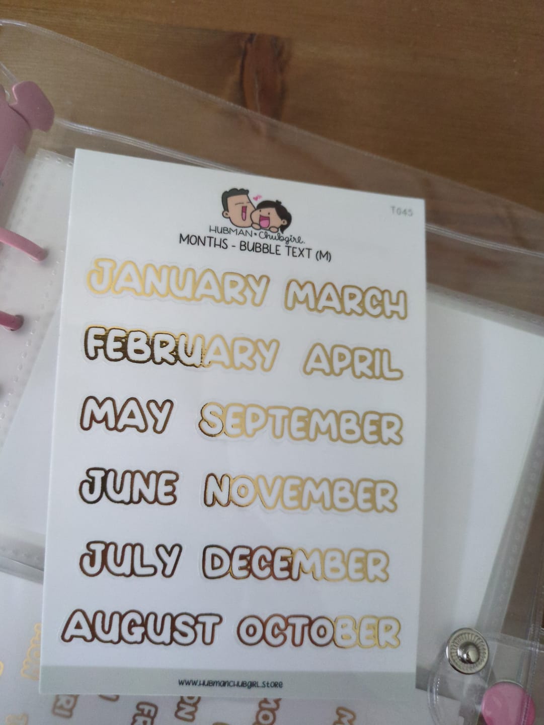 Customer photo review of Months (M) - Text Planner Stickers (Bubble Font)