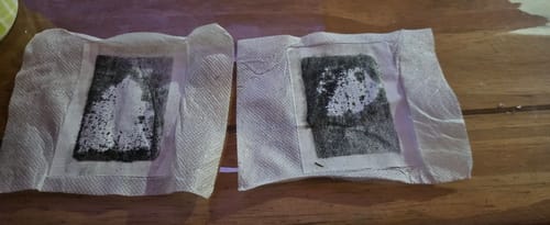 Customer photo review of Parches Desintoxicantes Fórmula Japonesa