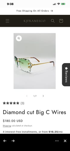 Customer photo review of Iced out blue wood moissanite Sunglasses