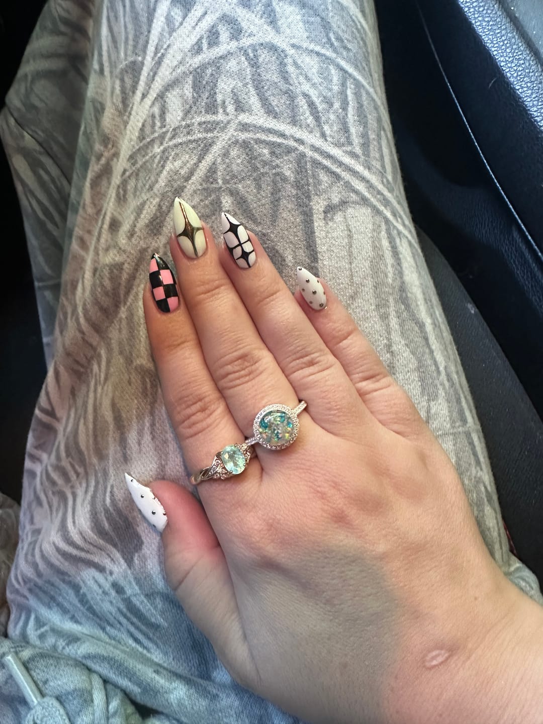 Customer photo review of Bedazzled Circle Opal Cremation Ring