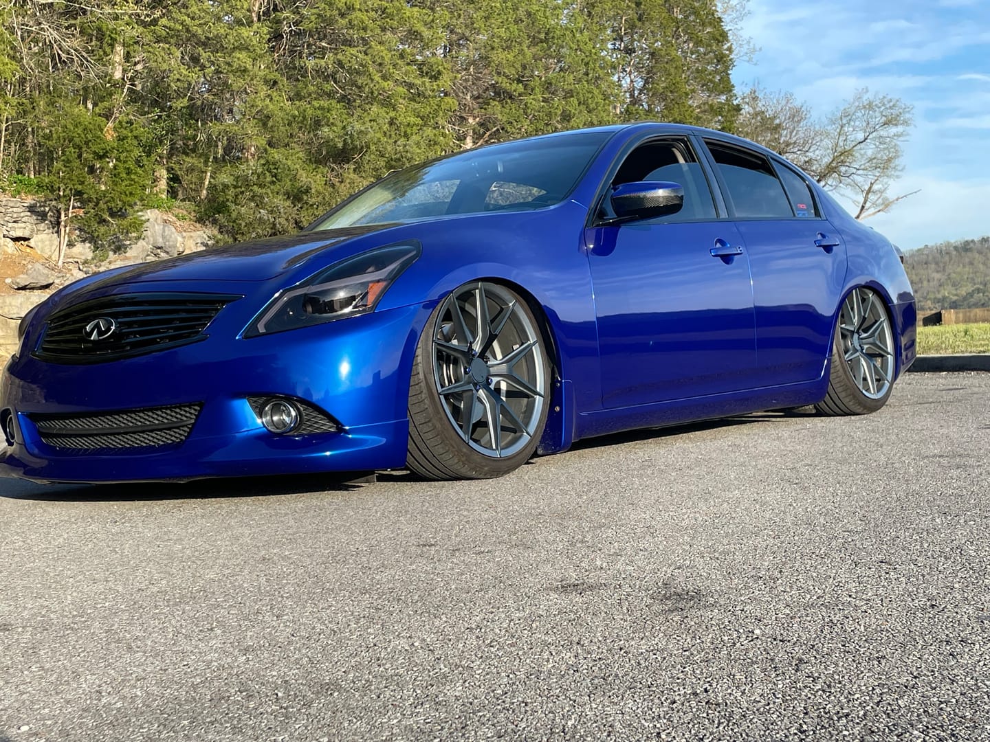 Customer photo review of Glossy Metallic Pearl Blue Vinyl Wrap