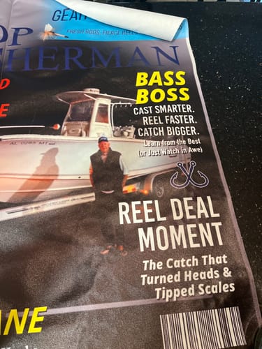 Customer photo review of Custom Fishing Magazine Cover, Personalized Fishing Gifts for Men, Fly Fishing Gifts for Him, Fishing Dad Gift, Angler Funny Fisherman Gift
