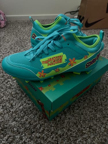 Customer photo review of Scooby-Doo Mystery Machine Football Cleats - Velocity 3.0 by Phenom Elite